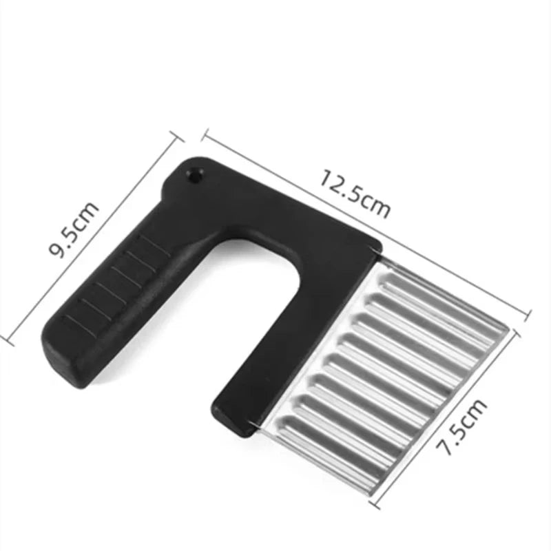 Stainless Steel Potato Chip Slicer Crinkle Wavy Cutter Vegetable Fruit Chopper French Fries Maker Tool for Kitchen