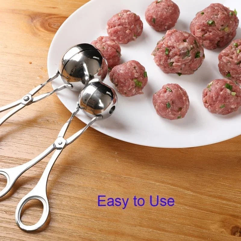 Stainless Steel Meat Ball Maker Clip round Rice Ball Shaper Non-Stick Spoon Mold Kitchen Gadget for Stuffed Meatballs