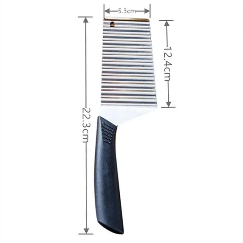 Stainless Steel Potato Chip Slicer Crinkle Wavy Cutter Vegetable Fruit Chopper French Fries Maker Tool for Kitchen