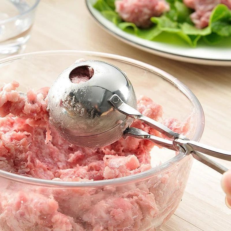 Stainless Steel Meat Ball Maker Clip round Rice Ball Shaper Non-Stick Spoon Mold Kitchen Gadget for Stuffed Meatballs
