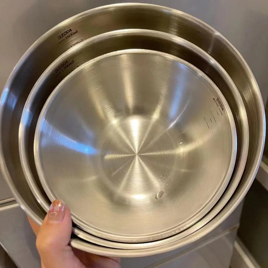 1-3 Piece Stainless Steel Bowl Set with Scale Large Capacity Mixing Bowls for Cooking Baking Food Storage Eco-Friendly Kitchen Essentials