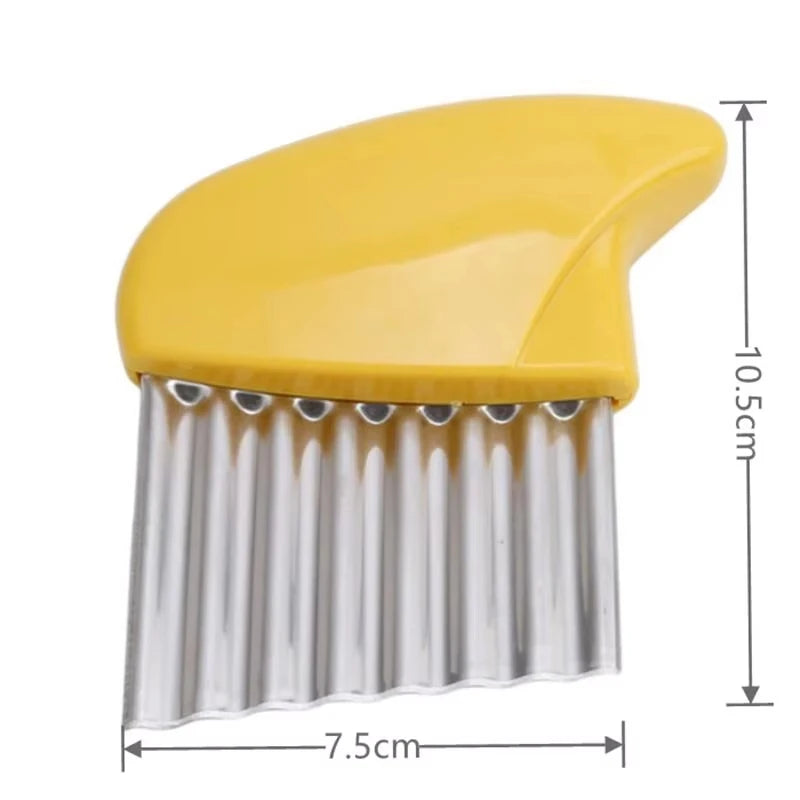Stainless Steel Potato Chip Slicer Crinkle Wavy Cutter Vegetable Fruit Chopper French Fries Maker Tool for Kitchen