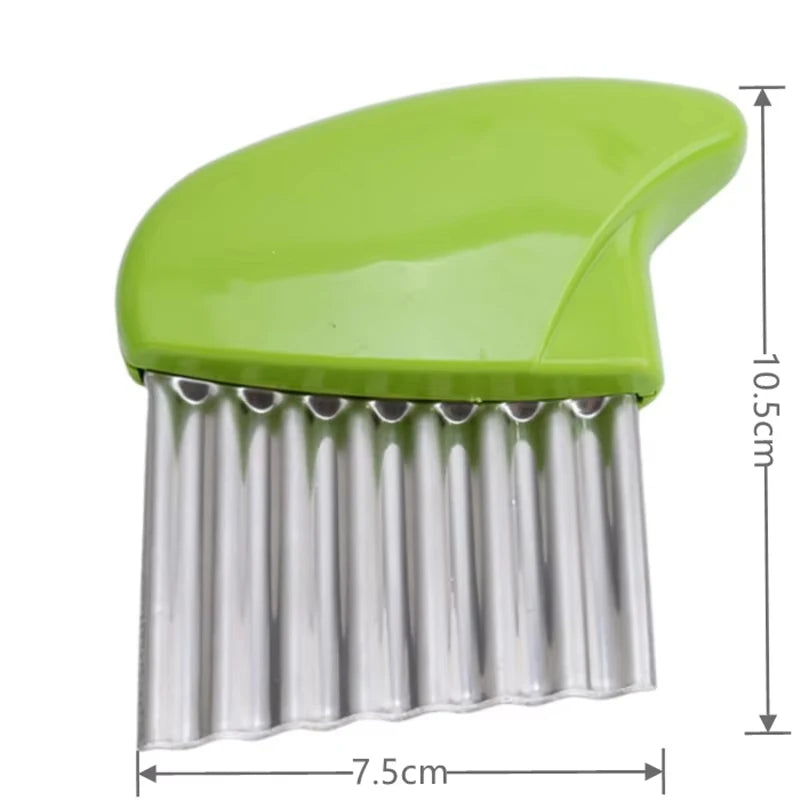 Stainless Steel Potato Chip Slicer Crinkle Wavy Cutter Vegetable Fruit Chopper French Fries Maker Tool for Kitchen
