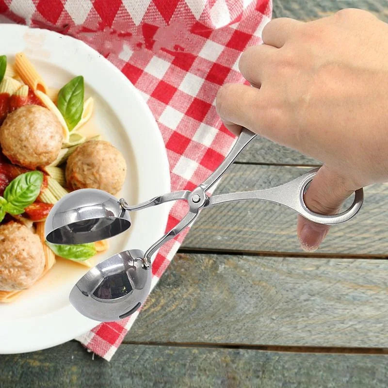 Stainless Steel Meat Ball Maker Clip round Rice Ball Shaper Non-Stick Spoon Mold Kitchen Gadget for Stuffed Meatballs