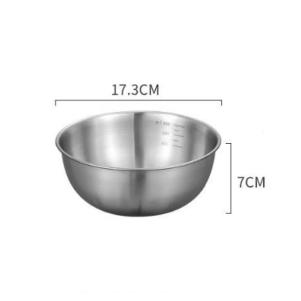 1-3 Piece Stainless Steel Bowl Set with Scale Large Capacity Mixing Bowls for Cooking Baking Food Storage Eco-Friendly Kitchen Essentials