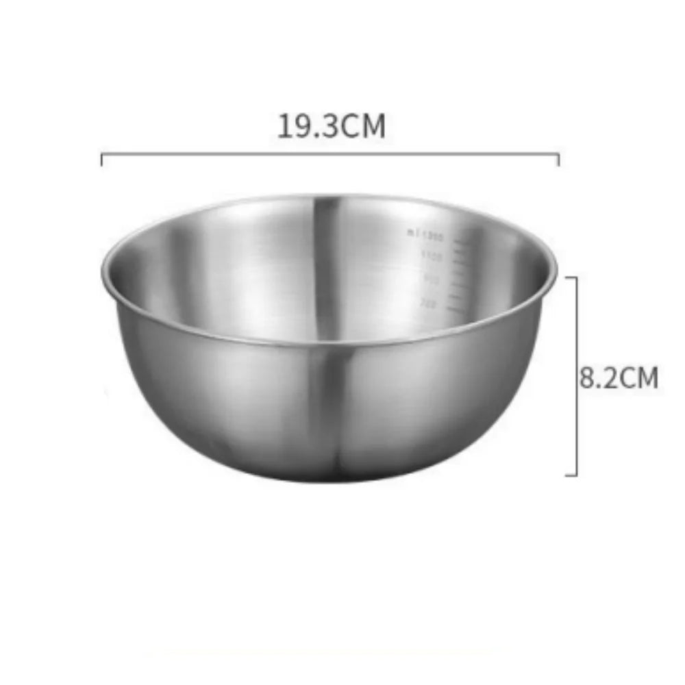 1-3 Piece Stainless Steel Bowl Set with Scale Large Capacity Mixing Bowls for Cooking Baking Food Storage Eco-Friendly Kitchen Essentials