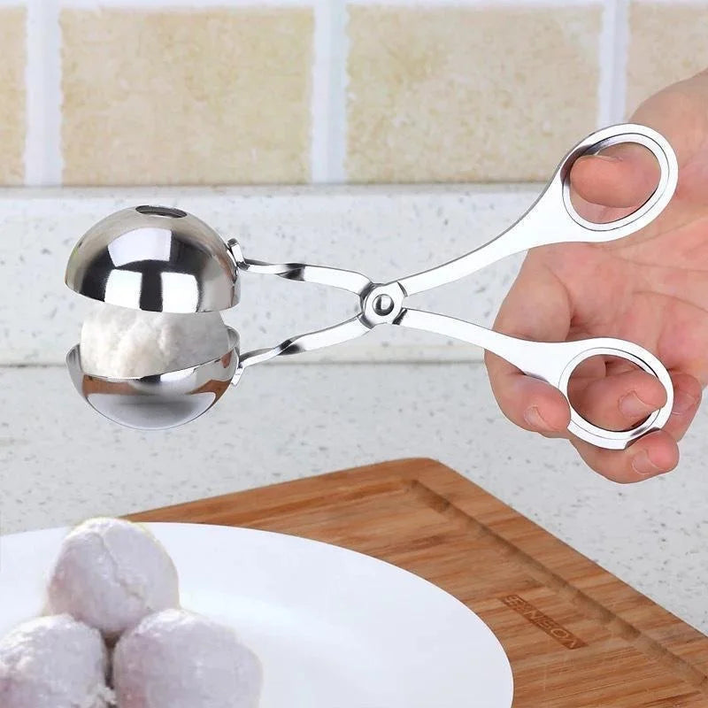 Stainless Steel Meat Ball Maker Clip round Rice Ball Shaper Non-Stick Spoon Mold Kitchen Gadget for Stuffed Meatballs