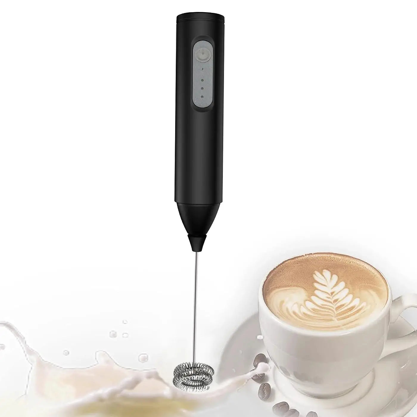 Mini USB Rechargeable Milk Frother 3 Speeds Electric Coffee Whisk Foam Maker Handheld Blender Egg Beater with Handle