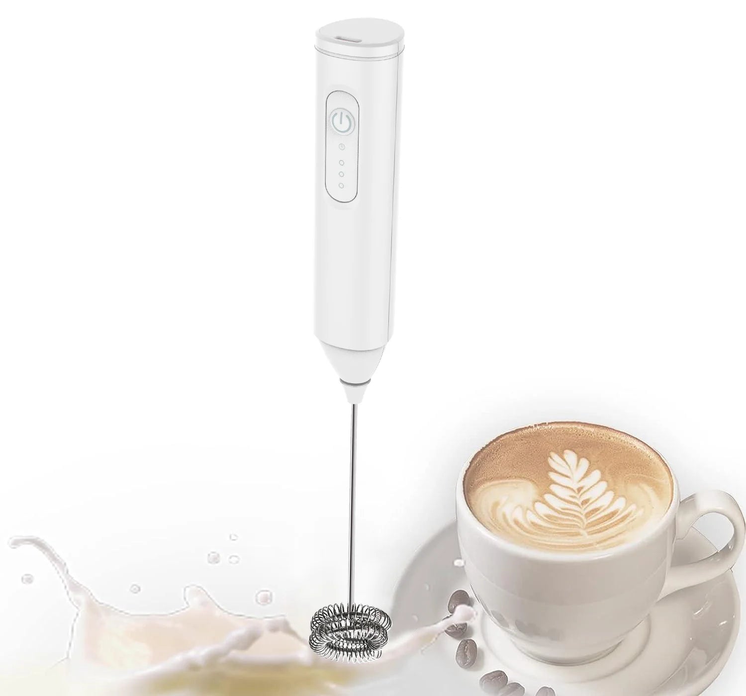 Mini USB Rechargeable Milk Frother 3 Speeds Electric Coffee Whisk Foam Maker Handheld Blender Egg Beater with Handle