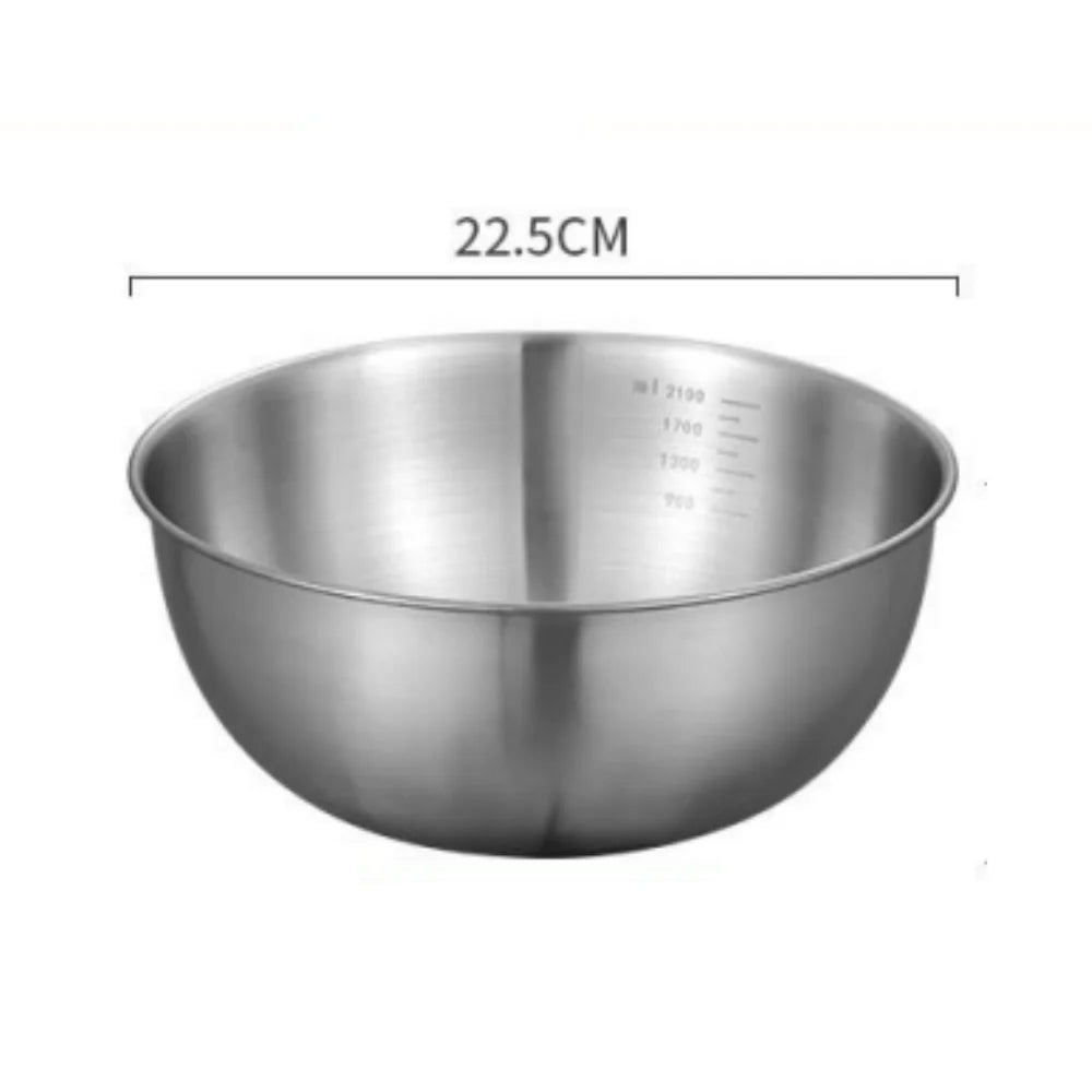 1-3 Piece Stainless Steel Bowl Set with Scale Large Capacity Mixing Bowls for Cooking Baking Food Storage Eco-Friendly Kitchen Essentials